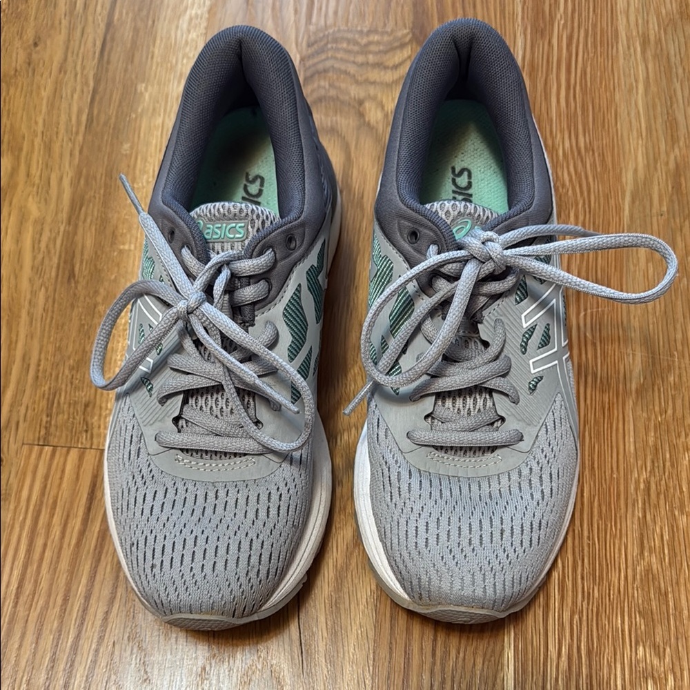 Asics Gel-Flux 5 Running Shoe, Gray and Green, Size 6.5